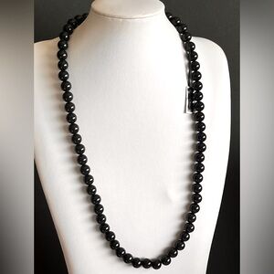 Vintage Black Lucite beads Necklace, NWT